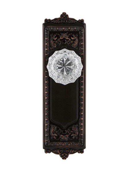 Alternate View of Egg and Dart Style Door Set with Fluted Crystal Glass Door Knobs