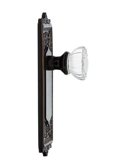 Alternate View 3 of Egg and Dart Style Door Set with Fluted Crystal Glass Door Knobs
