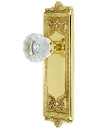 Egg and Dart Style Door Set with Fluted Crystal Glass Door Knobs