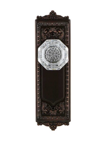 Alternate View of Egg and Dart Style Door Set with Waldorf Crystal Glass Door Knobs