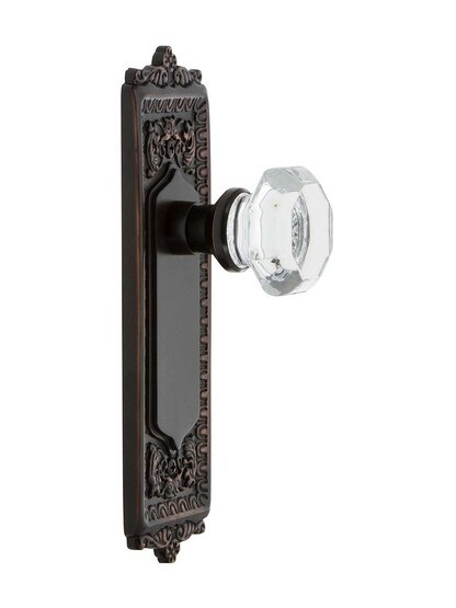 Alternate View 2 of Egg and Dart Style Door Set with Waldorf Crystal Glass Door Knobs