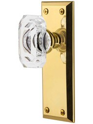 Grandeur Fifth-Avenue Door Set with Clear Crystal-Glass Baguette Knobs.