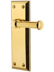 Grandeur Hardware Fifth Avenue One-Piece Dummy Handleset D Grip and Baguette Clear Crystal Knob in Vintage Brass 849292