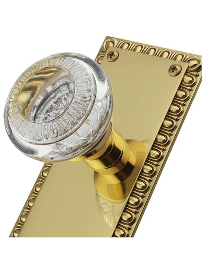 Alternate View 3 of Ovolo Mortise-Lock Set with Ovolo Crystal-Glass Knobs and Keyhole.