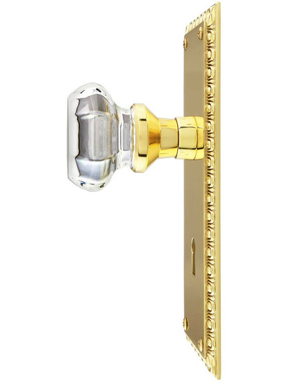 Ovolo Mortise-Lock Set with Waldorf Crystal Glass Knobs
