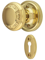 Classic Rosette Mortise-Lock Set with Ovolo Knobs.