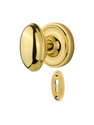 Classic Rosette Mortise-Lock Set with Homestead Knobs