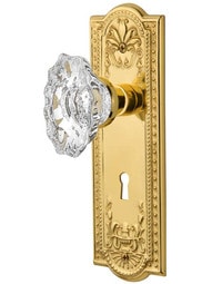 Meadows Design Door Set with Keyhole and Chateau Crystal Glass Knobs