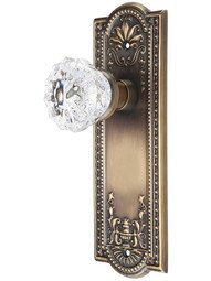 Meadows Door Set with Fluted Crystal Glass Door Knobs in Antique-By-Hand.