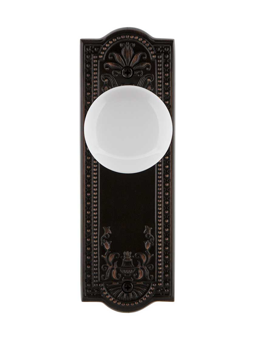 Alternate View of Meadows Style Door Set With White Porcelain Door Knobs