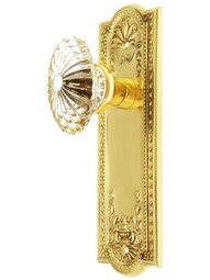 Meadows Style Door Set with Oval Fluted Crystal Glass Knobs.