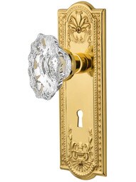 Meadows Design Mortise-Lock Set with Chateau Crystal Glass Knobs.