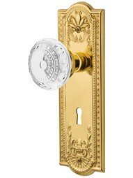 Meadows Mortise-Lock Set with Matching Crystal-Glass Knobs.