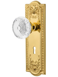 Meadows Mortise-Lock Set with Matching Crystal-Glass Knobs.