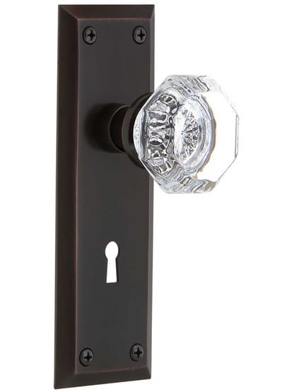 New York Plate Interior Mortise Waldorf Door Knob in Timeless Bronze New York Plate Interior Mortise Waldorf Door Knob in Timeless Bronze