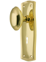 Prairie Design Mortise Lock Set With Oval Brass Knobs