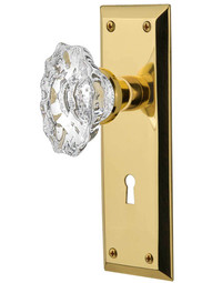 New York Door Set with Keyhole and Chateau Crystal Glass Knobs.