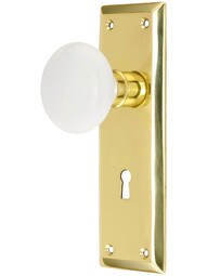 New York Style Door Set With White Porcelain Door Knobs