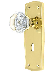 Prairie Style Doorset with Waldorf Crystal Glass Knobs
