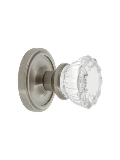 Alternate View 2 of Classic Rosette Door Set With Fluted Crystal Glass Door Knobs