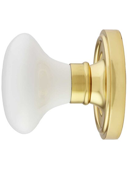 Alternate View 2 of Classic Rosette Door Set With White Porcelain Door Knobs