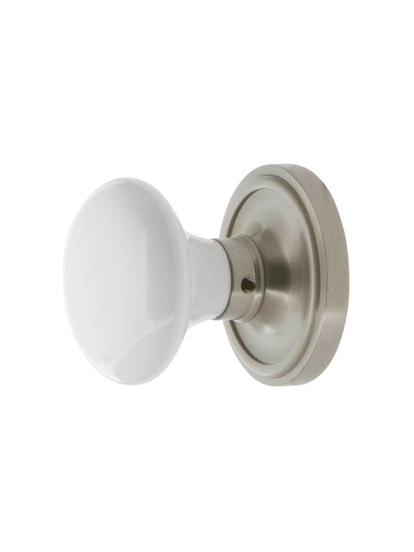 Alternate View 6 of Classic Rosette Door Set With White Porcelain Door Knobs
