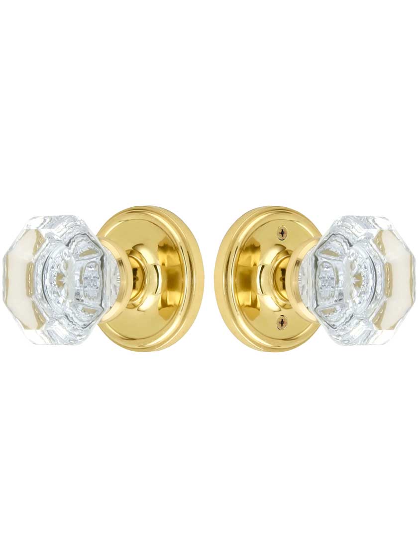 Alternate View of Classic Rosette Door Set With Waldorf Crystal Glass Door Knobs