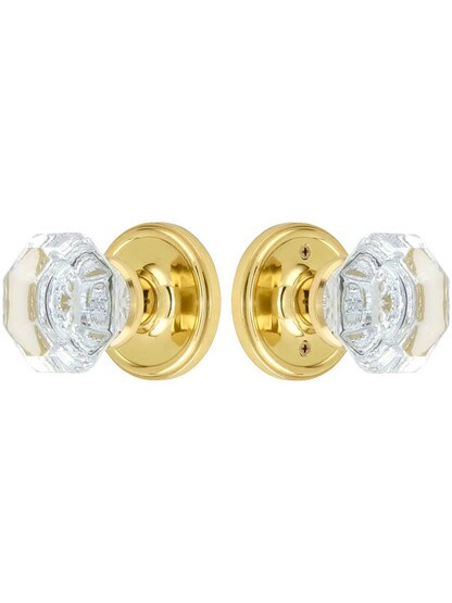 Alternate View of Classic Rosette Door Set With Waldorf Crystal Glass Door Knobs