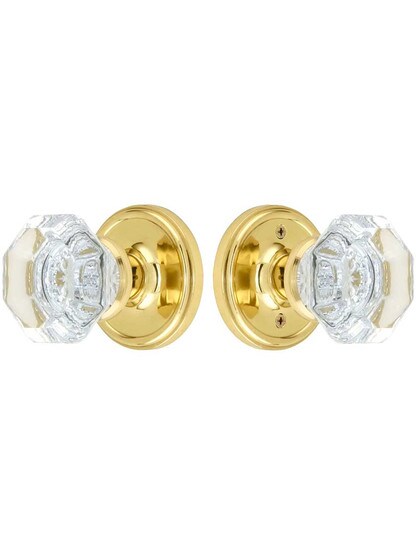 Alternate View of Classic Rosette Door Set With Waldorf Crystal Glass Door Knobs