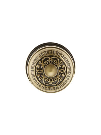 Alternate View of Rope Rosette Door Set With Egg and Dart Door Knobs.