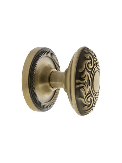 Alternate View 2 of Rope Rosette Door Set With Decorative Oval Knobs.