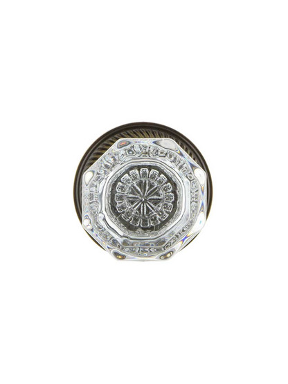 Alternate View of Waldorf Crystal Glass Door Knob Set with Rope Rosettes