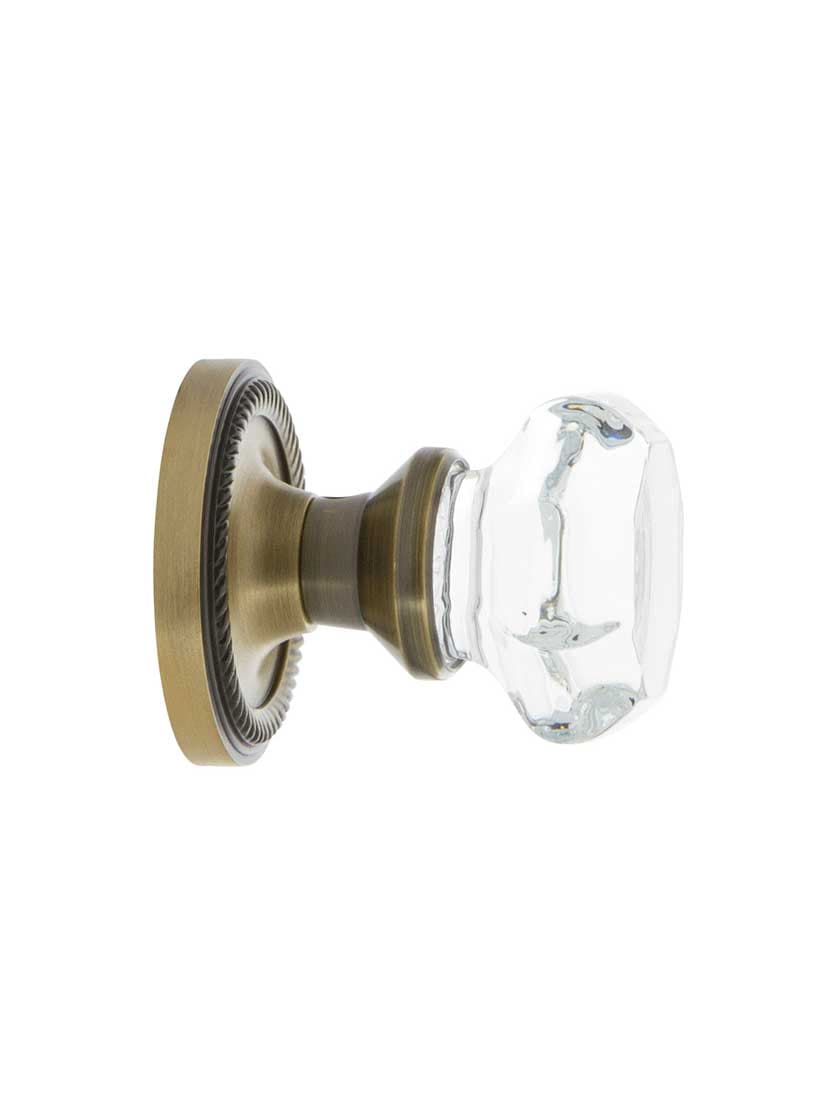Alternate View 3 of Waldorf Crystal Glass Door Knob Set with Rope Rosettes