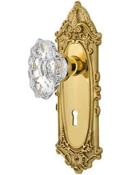 Largo Door Set with Keyhole and Chateau Crystal Glass Knobs