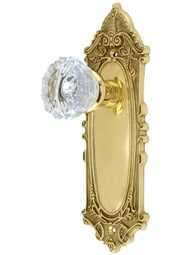 Largo Design Door Set With Fluted Crystal Glass Door Knobs