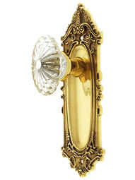 Largo Design Door Set with Oval Fluted Crystal Glass Knobs