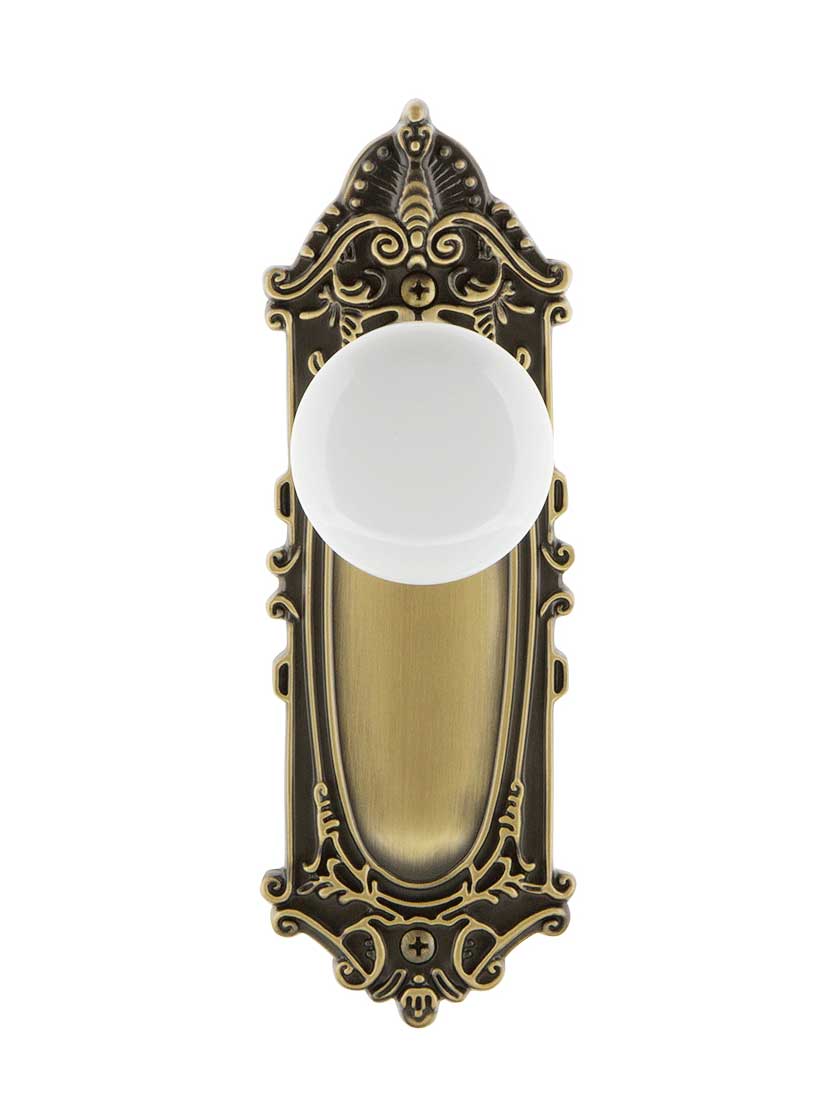 Alternate View of Largo Design Door Set With White Porcelain Door Knobs