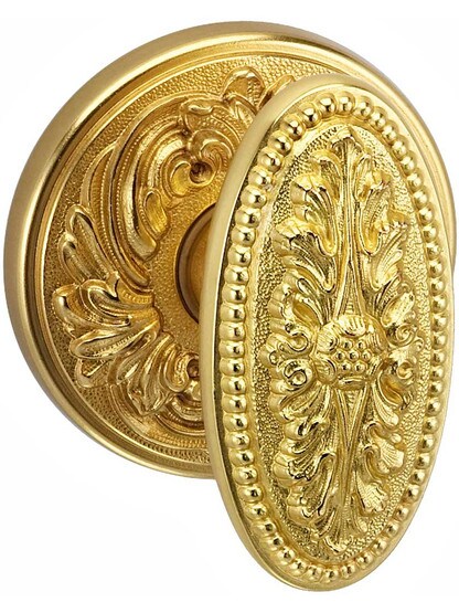 Alternate View 3 of Maison Premium Rosette Door Set with Louis XVI Oval Knobs.