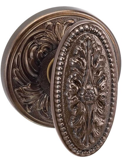 Alternate View 4 of Maison Premium Rosette Door Set with Louis XVI Oval Knobs.