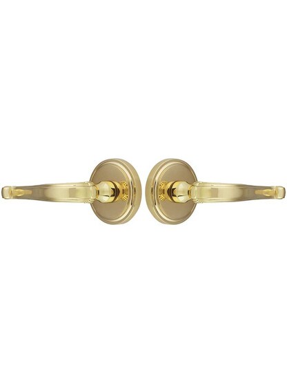Alternate View of Gillian Rosette Door Set with Scroll Levers.