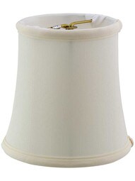 Tissue Shantung Mini Bell Shade 4-Inch Height in Eggshell Fabric.