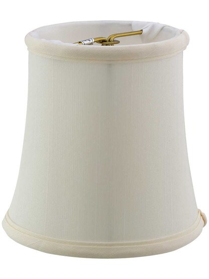 Tissue Shantung Mini Bell Shade 4-Inch Height in Eggshell Fabric.