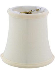 Tissue Shantung Mini Bell Shade 3 1/2-Inch Height in Eggshell Fabric.