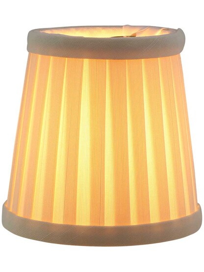 Alternate View of Tissue Shantung Pleated Mini Drum Shade 3 1/2-Inch Height.