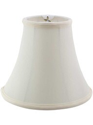 Tissue Shantung Mini Bell Shade 5-Inch Height in Eggshell Fabric.