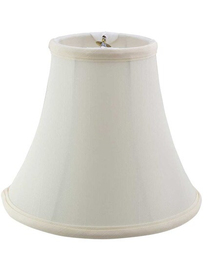 Tissue Shantung Mini Bell Shade 5-Inch Height in Eggshell Fabric.