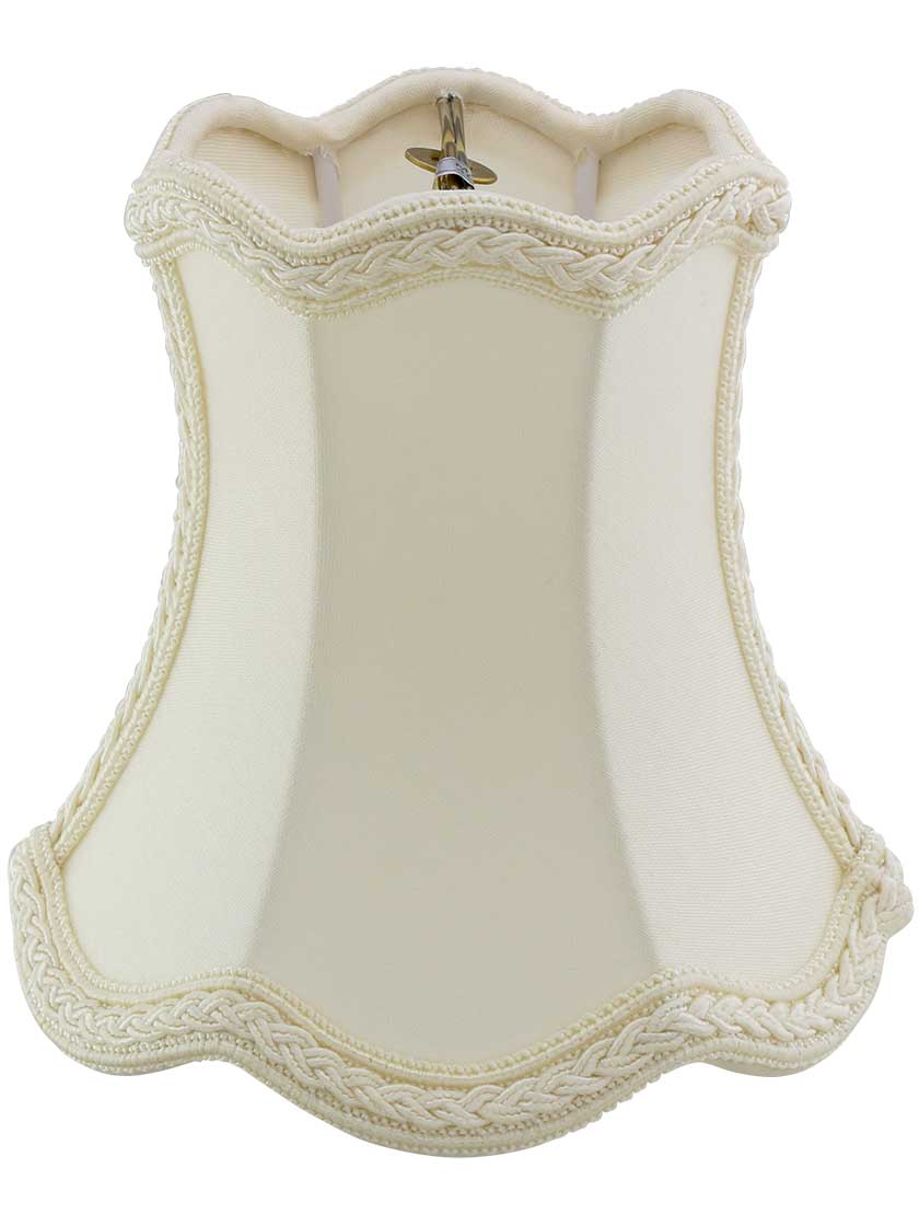 Silk Mini Scallop Bell Shade 4 1/2-Inch Height in Eggshell Fabric.