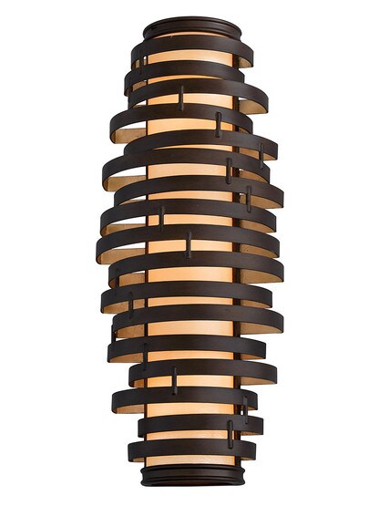 Vertigo 3-Light Wall Sconce in Bronze with Gold Leaf.