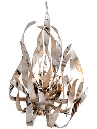 Graffiti 2-Light Sconce in Silver Leaf.