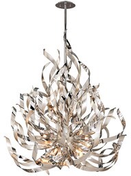 Graffiti 12-Light Pendant in Silver Leaf